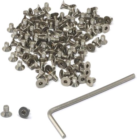 iexcell 100 Pcs M3 x 14mm Thread Pitch 0.5 mm Stainless Steel 304 Hex Socket Flat Head Cap Screws Bolts Kit in Saudi Arabia