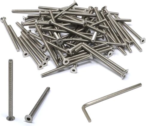 iexcell 100 Pcs M3 x 14mm Thread Pitch 0.5 mm Stainless Steel 304 Hex Socket Flat Head Cap Screws Bolts Kit in Saudi Arabia