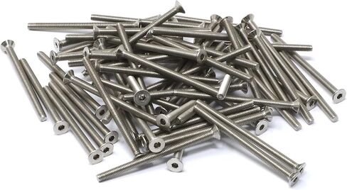 iexcell 100 Pcs M3 x 14mm Thread Pitch 0.5 mm Stainless Steel 304 Hex Socket Flat Head Cap Screws Bolts Kit in Saudi Arabia