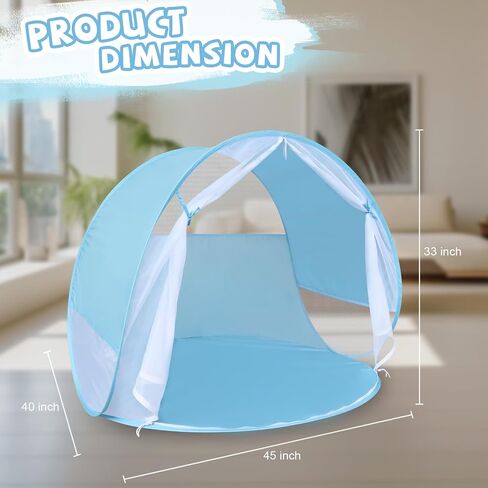 Action Air Portable Anti-UV Pop-Up Beach Tent- Ultimate Sun Shelter & Kids' Play Tent (Blue) in Saudi Arabia