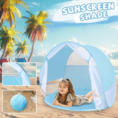 Action Air Portable Anti-UV Pop-Up Beach Tent- Ultimate Sun Shelter & Kids' Play Tent (Blue) in Saudi Arabia