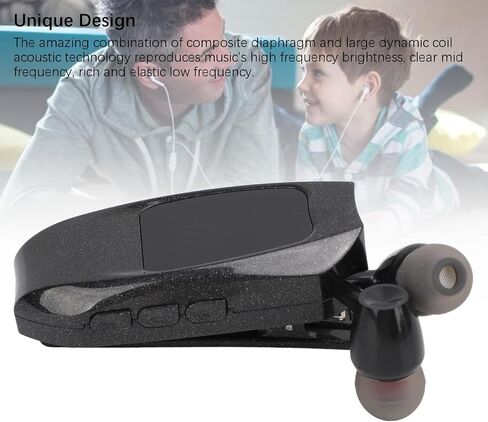 Retractable Headsets, Headphone V5.3 Stereo Earpiece Business Headphones, Clip on Earbud Compatible with Smart Cell Phones Tablet Pad PC Laptop (Single Ear) in Saudi Arabia