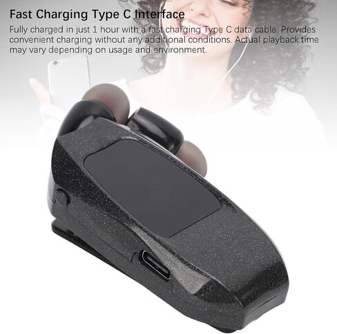 Retractable Headsets, Headphone V5.3 Stereo Earpiece Business Headphones, Clip on Earbud Compatible with Smart Cell Phones Tablet Pad PC Laptop (Single Ear) in Saudi Arabia