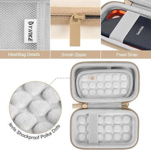 Yinke Hard Case for SanDisk Extreme Pro/SanDisk Extreme Portable External SSD 500GB 1TB 2TB, Travel Case Protective Cover Storage Bag in Saudi Arabia