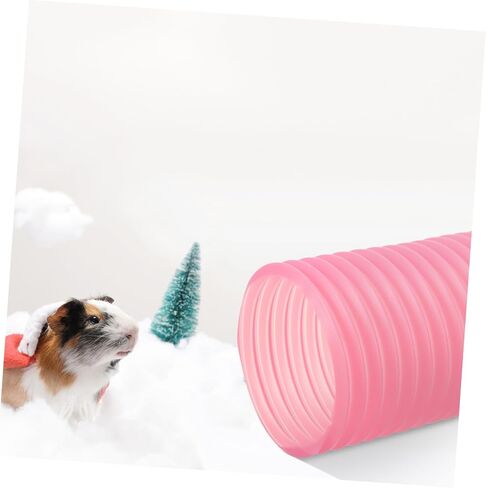 Milisten Pet Tunnel Toy Hamster Guinea Pig Hideout Plastic Ferret Tunnels and Tube Ferret Tube Guinea Pig Tunnel Cage Accessories Guinea Pig Cage Tube Supplies Taste Pink in Saudi Arabia