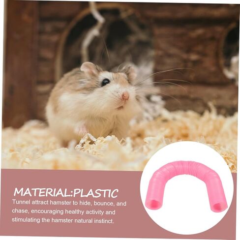 Milisten Pet Tunnel Toy Hamster Guinea Pig Hideout Plastic Ferret Tunnels and Tube Ferret Tube Guinea Pig Tunnel Cage Accessories Guinea Pig Cage Tube Supplies Taste Pink in Saudi Arabia