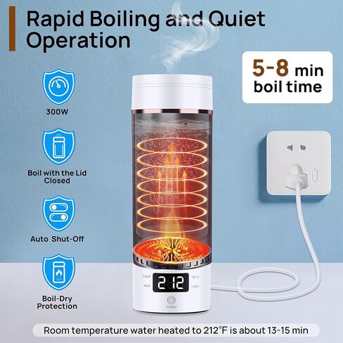 Travel Portable Electric Kettle,Tea Coffee Kettle, Boiled Water Kettle for Rapid Heating & Boiling, Leak Proof & Heated-Insulated, 450mL & 304 Stainless Steel with 4 Preset Thermal Control in Saudi Arabia