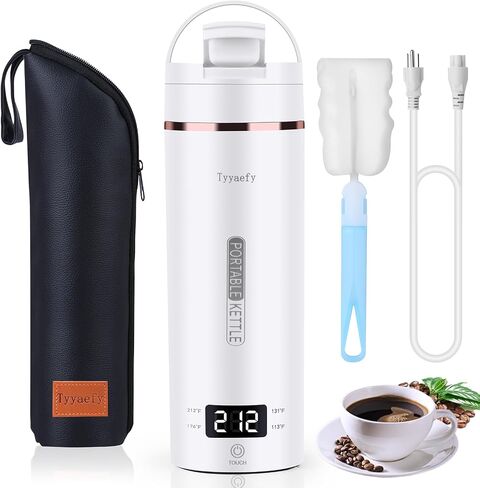 Travel Portable Electric Kettle,Tea Coffee Kettle, Boiled Water Kettle for Rapid Heating & Boiling, Leak Proof & Heated-Insulated, 450mL & 304 Stainless Steel with 4 Preset Thermal Control in Saudi Arabia