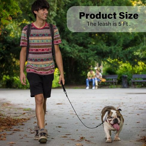 4FT Dog Leash for Large Medium Dogs, Heavy Duty Metal Dog Leash with Chew Proof and Comfortable Padded Handle, Stainless Wire Cable Training Leash for Control Small Dogs Walk Run -Black(4FT) in Kuwait