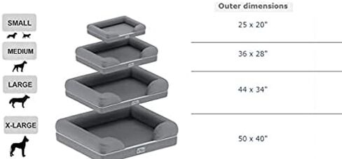 Solid Memory Foam Dog Bed - Medium, Waterproof, Washable, Orthopedic, Reduced Joint Pain, Improved Health, No Mercury, Lead, Formaldehyde, Phthalates, Ozone Depleters in Saudi Arabia