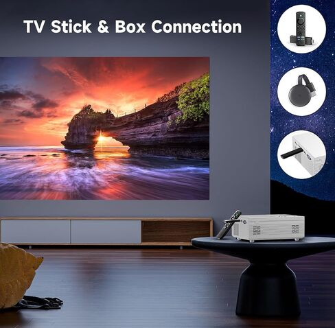 SGV Projector, New Portable Mini Projector, Full HD 1080P Home Cinema Video Projector for Home Bedroom, Compatible with HDMI/USB/AV/Smartphone/TV Stick/Laptop in Saudi Arabia