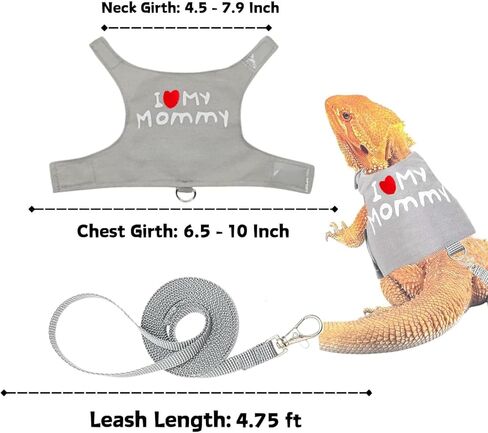 Bearded Dragon Adjustable Clothes Harness with Leash,Bearded Dragon Harness Leash Set for Lizards,Chameleon, Traction Rope Walking Leash Reptile Halloween Costume Accessories in Kuwait
