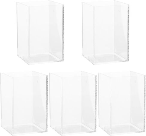 FRCOLOR 5Pcs Acrylic Clear Rectangular Fish Tank Aquarium Decorative Betta Goldfish Small Fish Tank Transparent Tank Vase Fish Accessories for Home Office Outdoor Indoor in Kuwait
