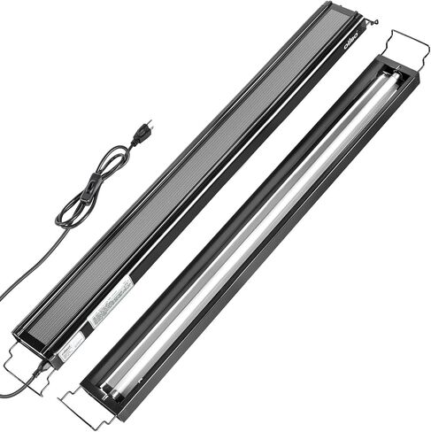 مجموعة الإضاءة Oiibo T5 HO للزواحف UVB، مجموعة إضاءة للزواحف، غطاء مصباح تررم للزواحف تتضمن UVB 5.0 ضوء زواحف الغابات المطيرة لسحلية الحرباء الشجرية (24 وات) in Kuwait