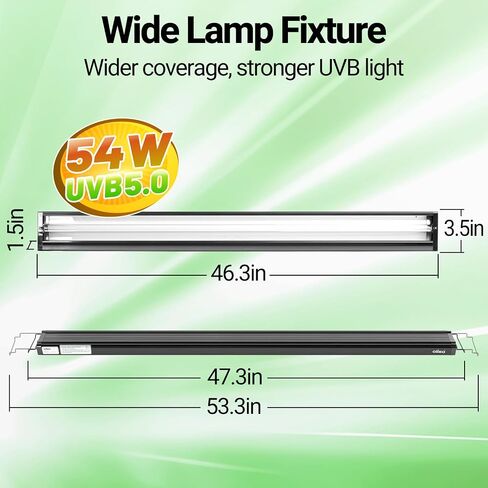 Oiibo T5 HO Reptile Light Fixture UVB Lighting Combo Kit, Reptiles Terrarium Lamp Hood Light Fixture Include UVB 5.0 Rainforest Reptile Light for Chameleon Arboreal Geckos Lizard (24W) in Saudi Arabia