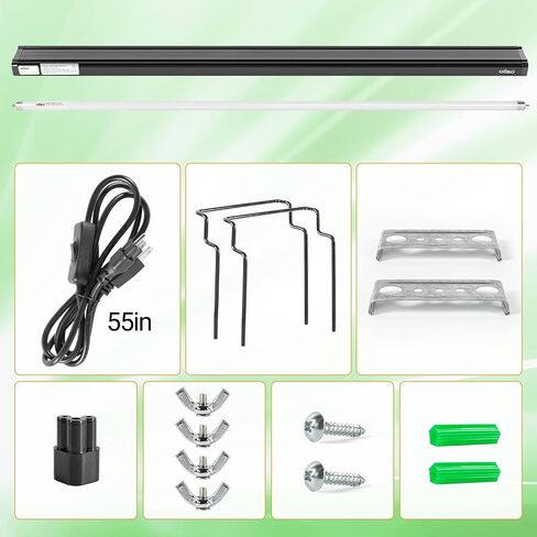Oiibo T5 HO Reptile Light Fixture UVB Lighting Combo Kit, Reptiles Terrarium Lamp Hood Light Fixture Include UVB 5.0 Rainforest Reptile Light for Chameleon Arboreal Geckos Lizard (24W) in Saudi Arabia