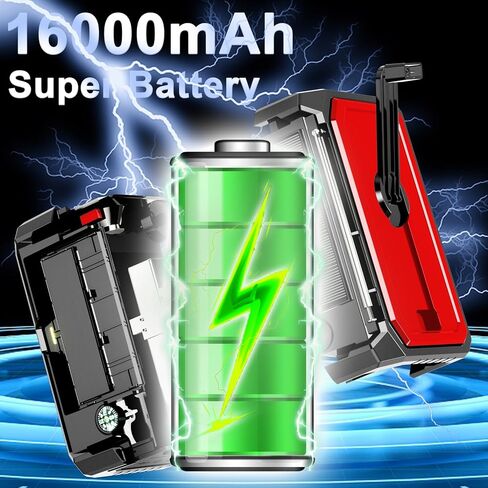 16000mAh Hand Crank Emergency Weather Radio with Wireless Speaker, 59200mWh NOAA AM FM Solar Radio with Flashlight Cell Phone Charger Reading Lamp Compass SOS for Camping and Survival (Red) in Saudi Arabia