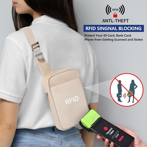 Small Sling Bag for Men and Women with RFID Pocket, Anti Theft Crossbody Chest Bag Casual Travel Bag for Hiking in Kuwait