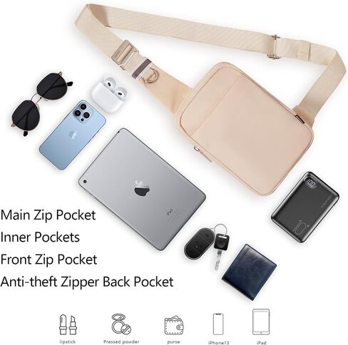 Small Sling Bag for Men and Women with RFID Pocket, Anti Theft Crossbody Chest Bag Casual Travel Bag for Hiking in Kuwait