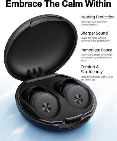 Ear Plugs, Reusable Noise Cancelling Ear Plugs for Sleeping, Focus, and Noise Sensitivity Silicone Hearing Protection Earplugs 45dB Noise Reduction Ear Plugs with 8 Eartips & Carrying Case Cyan in Saudi Arabia