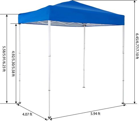 خيمة Sunnyglade بمظلة منبثقة مقاس 6 × 4 أقدام في الهواء الطلق ومزودة بمظلة قابلة للطي للمأوى الفوري مع حقيبة حمل (أزرق ملكي) in Kuwait