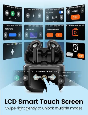 Wireless Earbuds Bluetooth 5.3 Headphones with LED Touch Screen 50H Playtime Deep Bass Stereo Ear Buds with Mic IPX7 Waterproof in Ear Earphones for Pad Tablet Laptop Android/iOS Phones in Saudi Arabia