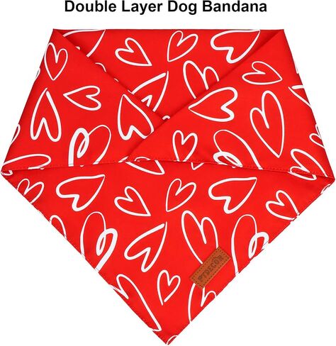 PTDECOR Christmas Dog Bandana,Xmas Pink Scarf Santa Deer Dog Bandana Reversible Holiday Dog Scarf, Pink Female Dog Christmas Bandanas for Medium Large Dogs Pets (Pink, Large) in Kuwait