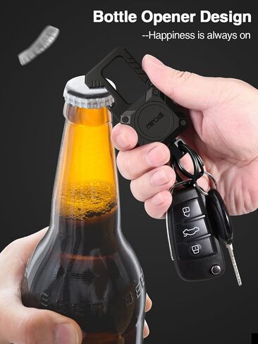 Miroddi Car Keychain with Tracker Key Chain Works with Apple Find My App (iOS Only), Heavy Duty Key Carabiner with Bottle Opener, Key Finder, GPS for Key, Anti-Lost Key Finder, Rechargeable, Black in Saudi Arabia
