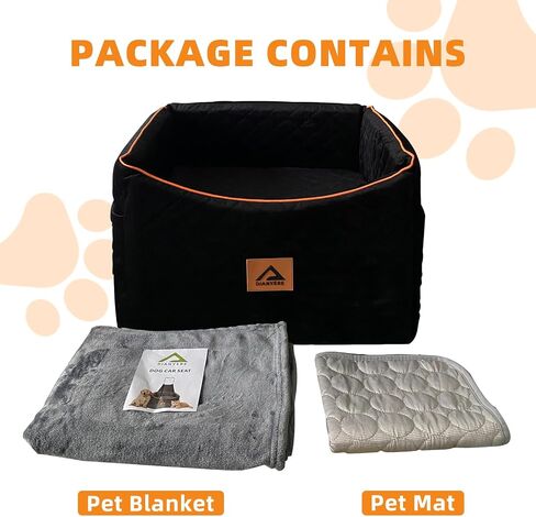 Dog Car Seat for Small Medium Dogs, Booster Car Seat for Dogs with Memory Foam Elevated Cushion, Detachable Washable Cover, Pet Car Seat Travel Bed with 2 Storage Pocket, Dog Seat Belt (Black, M) in Saudi Arabia
