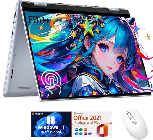 Dell Inspiron 14 5440 Business Laptop, 14" FHD+ 2-in-1 Touchscreen, Intel 10-Core 7-150U, 16 GB DDR5, 1 TB SSD, Webcam, Windows 11 Pro, with Microsoft Office Lifetime License & Laptop Stand in Saudi Arabia