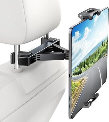 حامل تابلت للسيارة، حامل تابلت بمسند الرأس - مقعد خلفي للسيارة للأطفال أثناء السفر، متوافق مع أجهزة التابلت/الآيباد، آيفون/سامسونج تاب/فاير إتش دي/سويتش، وغيرها من الأجهزة مقاس 5 بوصة - 12.9 بوصة in Kuwait