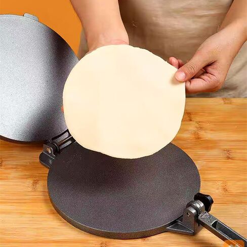8-inch iron Tortilla Press, corn cake making machine, cast iron heavy-duty corn cake press, flour corn dough making machine, equipped with 50 sheets of parchment paper (8 inches) in Saudi Arabia