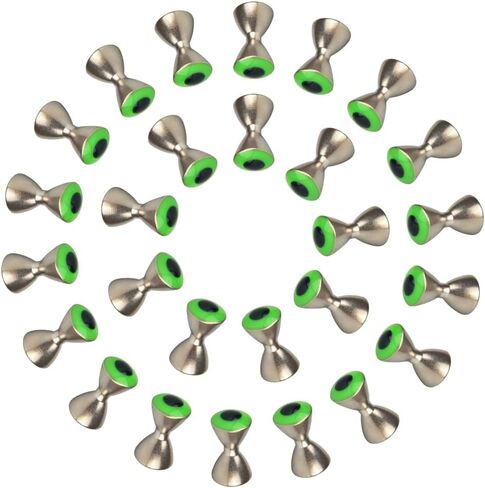 MUUNNN 50pcs Dumbbell Eyes Fly Tying, Fly Tying Eyes 3.2/4/5mm Realistic Brass Fly Tying Barbell Eyes Assortment Green/Red/Yellow in Kuwait
