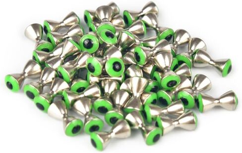MUUNNN 50pcs Dumbbell Eyes Fly Tying, Fly Tying Eyes 3.2/4/5mm Realistic Brass Fly Tying Barbell Eyes Assortment Green/Red/Yellow in Kuwait