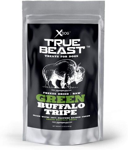 مكافآت تدريب الكلاب Xdog Green Buffalo Tripe من True Beast | مكافأة للكلاب خالية من الحبوب مصنوعة من الكرشة المجففة بالتجميد النقي | عشبي، طبيعي بالكامل، بدون إضافات | صنع في الولايات المتحدة الأمريكية | يعامل الكلب الخام in Kuwait