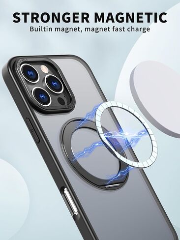 KLOET Silicone Case with Built-in Kickstand for iPhone 16 Pro Max - Full Body Protection, Rear Phone Holder and Magnetic Case, Clear in Saudi Arabia