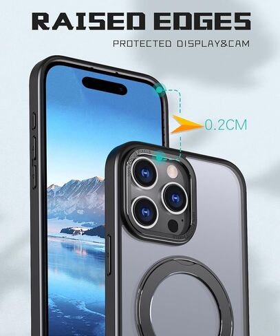 KLOET Silicone Case with Built-in Kickstand for iPhone 16 Pro Max - Full Body Protection, Rear Phone Holder and Magnetic Case, Clear in Saudi Arabia