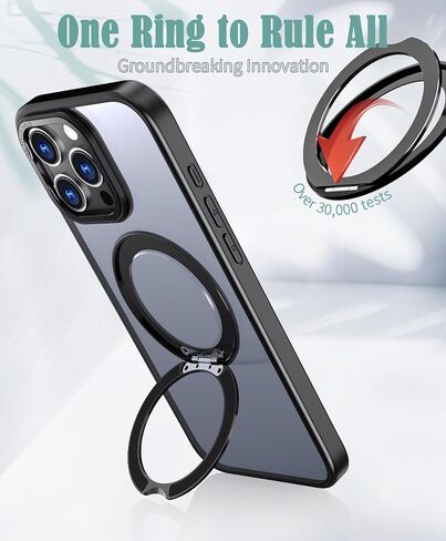 KLOET Silicone Case with Built-in Kickstand for iPhone 16 Pro Max - Full Body Protection, Rear Phone Holder and Magnetic Case, Clear in Saudi Arabia