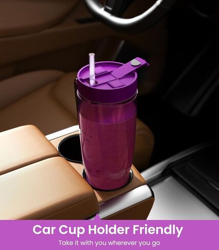 Portable Blender, 300W Blender for Smoothies and Shakes, 22 oz Smoothie Blender with 6 Blades, BPA Free, USB-C Rechargeable, Handle and Straw Lid, Mini Travel Blender for Anywhere, Clear in Saudi Arabia