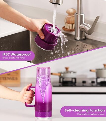 Portable Blender, 300W Blender for Smoothies and Shakes, 22 oz Smoothie Blender with 6 Blades, BPA Free, USB-C Rechargeable, Handle and Straw Lid, Mini Travel Blender for Anywhere, Clear in Saudi Arabia