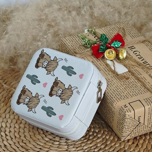 Western Jewelry Box Case Highland Cow Travel Jewelry Organizer Gifts Christmas Gifts for Women Country Girls Cowgirl Stuff Portable Travel Accessories, Highland Cow Jewelry Box in Saudi Arabia