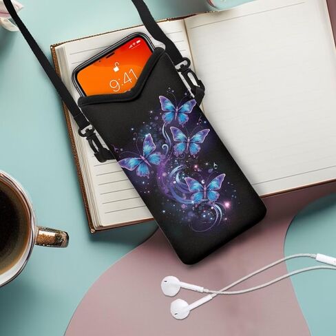Neoprene Phone Bag Adjustable Crossbody Strap Mobile Protection Case Hook and Loop Fastener Phone Bag, 4 X 8 Inch in Kuwait