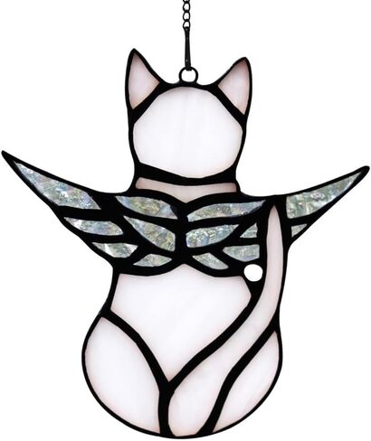 Angel Cat Figurine - Handcrafted Memorial Keepsake | Pet Loss Sympathy Gift | Elegant Angel Wings Design-White in Saudi Arabia