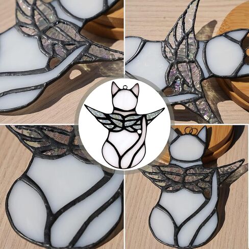 Angel Cat Figurine - Handcrafted Memorial Keepsake | Pet Loss Sympathy Gift | Elegant Angel Wings Design-White in Saudi Arabia