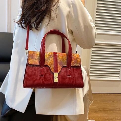 WIGUYUN حقيبة يد نسائية أنيقة للسهرة مصنوعة من جلد الثعبان بمقبض علوي ومحفظة بسلسلة كتف حقيبة عبر الجسم in Kuwait