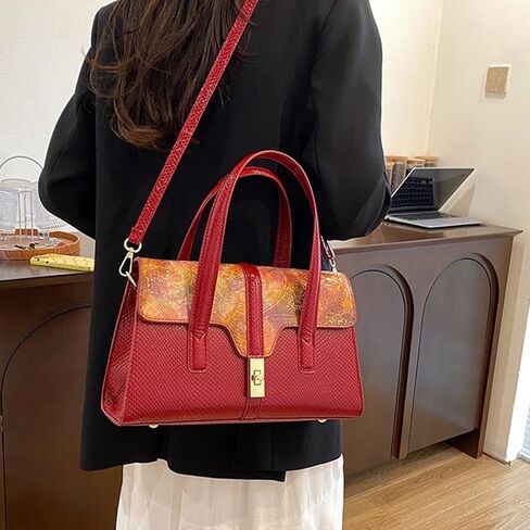 WIGUYUN حقيبة يد نسائية أنيقة للسهرة مصنوعة من جلد الثعبان بمقبض علوي ومحفظة بسلسلة كتف حقيبة عبر الجسم in Kuwait