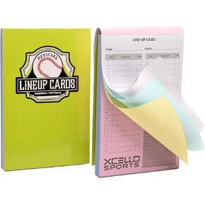 Xcello Sports Baseball Accessories: Line-Up Cards (70 Games), Dry Erase Hanging Clipboard, Scorebook w/Roster Sheet or Comprehensive Kit Featuring Line-Up Cards (35 Games), Clipboard and Scorebook