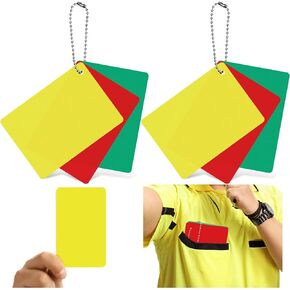 2 Sets Referee Penalty Cards Football Referee Card Sets Soccer Referee Cards Warning Ejection Delay Referee Green Red and Yellow Cards for Sports Game Officials Kit