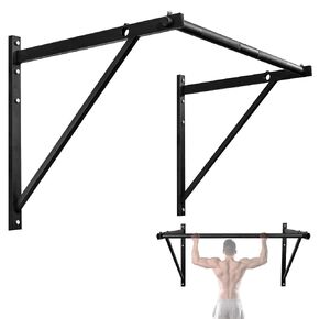 Yes4All Multi-Grip Wall Mount Pull-Up Bar, 16 & 24" Reversible Stud Compatibility Wall Mounted Pull Up Bar, Solid Construction Strength Training Pull Up Bar