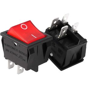 uxcell AC 20A/125V 22A/250V DPST 4 Pins 2 Positions I/O On/Off Boat Rocker Switch w Backlit Red Light in Saudi Arabia